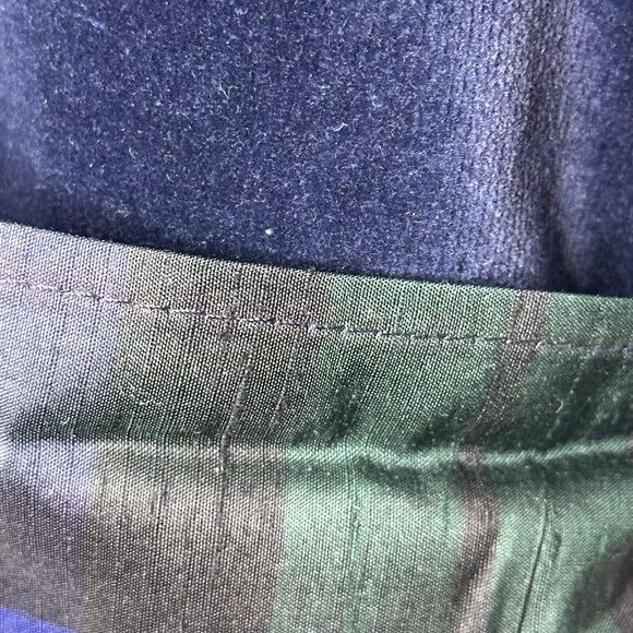 Vintage 90s Laura Ashley Mother Child Girls 9 Tartan Dress Blue Plaid Velvet - Picture 4 of 10